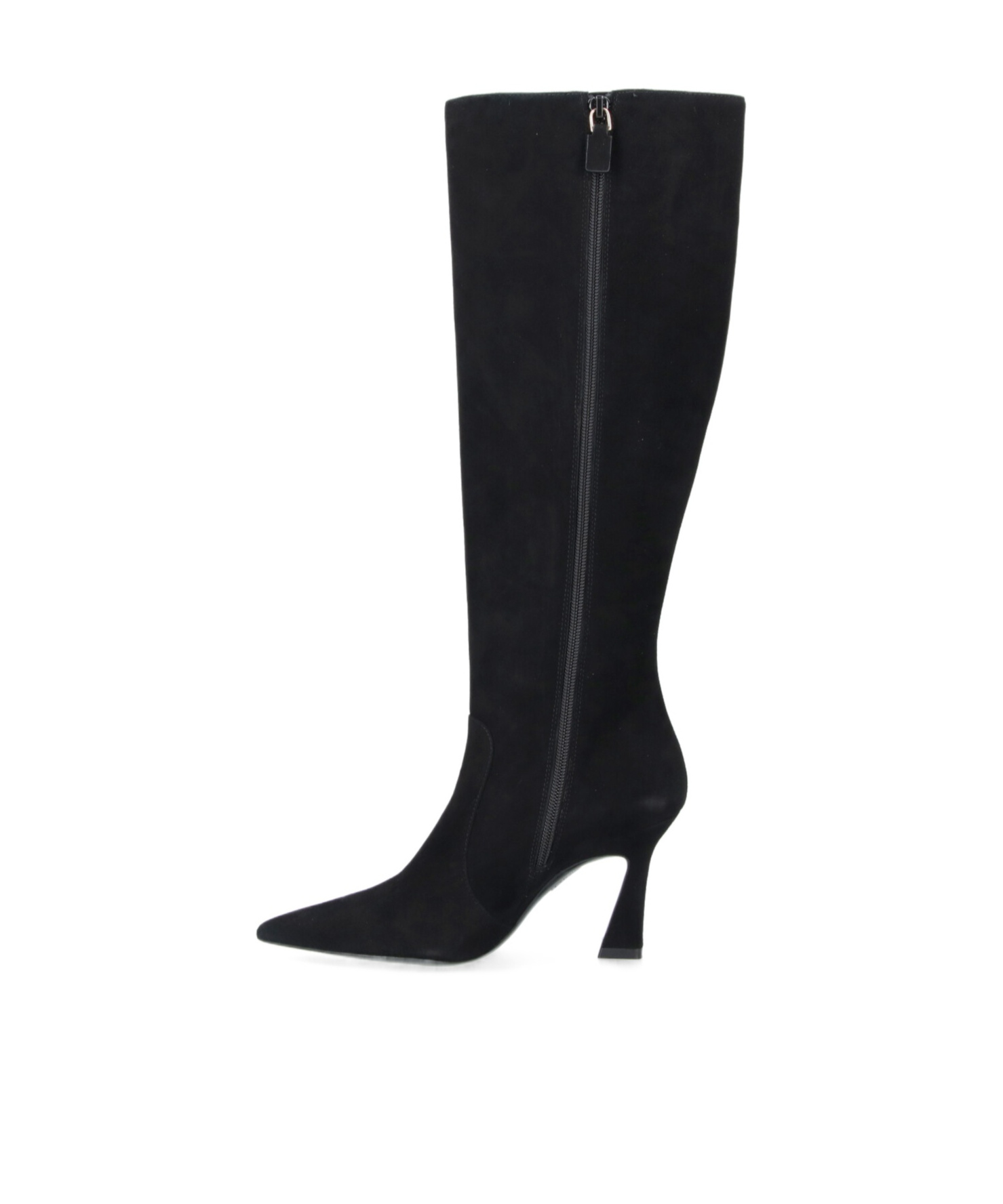 Stuart Weitzman Knee-high Boots With Pointed Toe And Curved Heel In Black