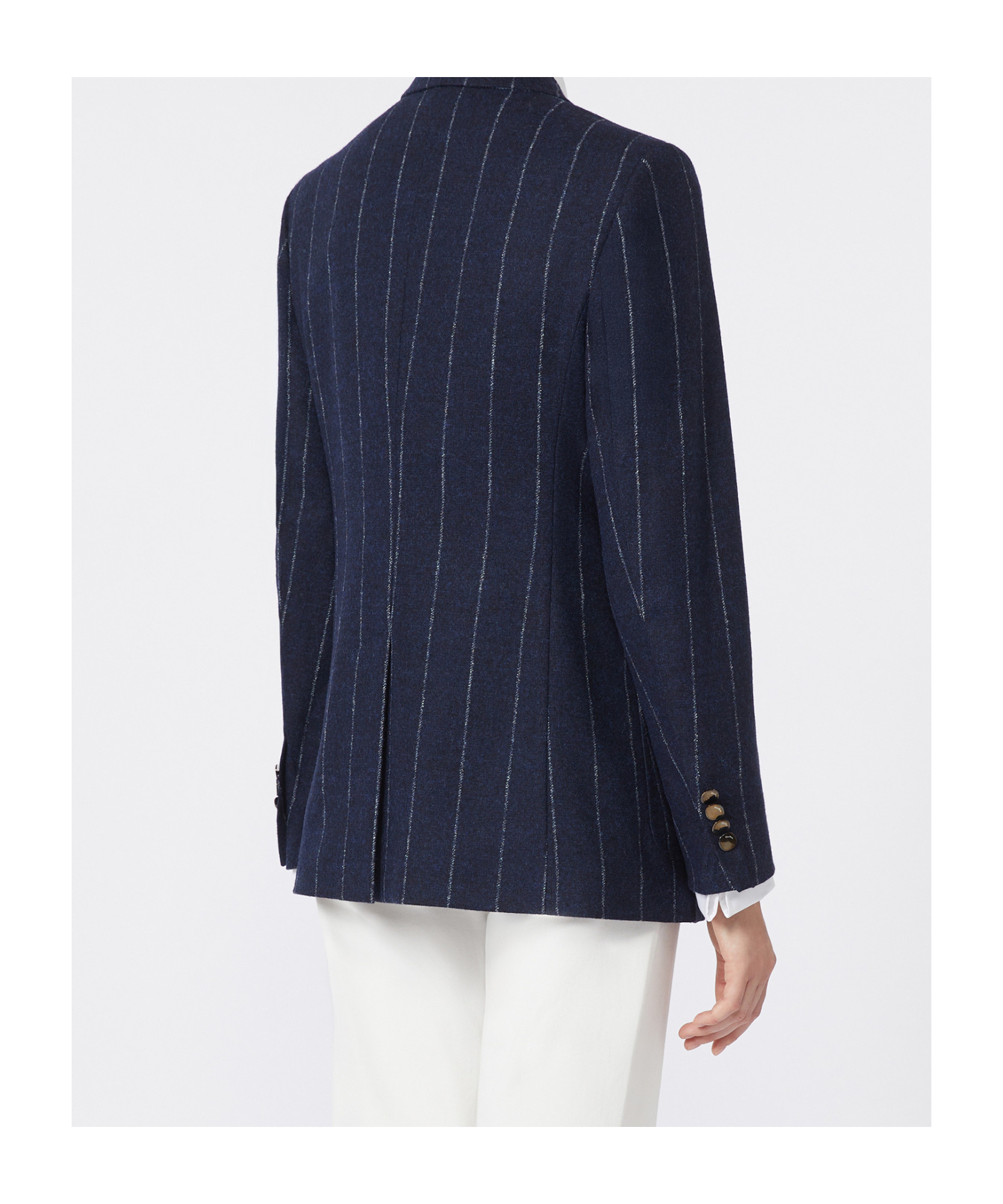 Max Mara Long-sleeved Suit Jacket In Blue