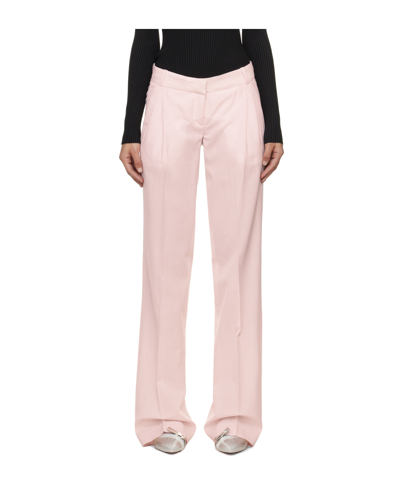 Coperni Loose Wool Casual Pants In Pink