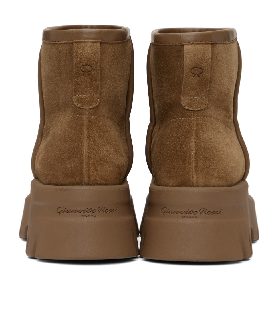GIANVITO ROSSI ROUND HEAD THICK SOLE SHORT BOOTS