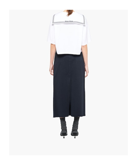 Miu Miu Tie-front Cropped Blouse In White