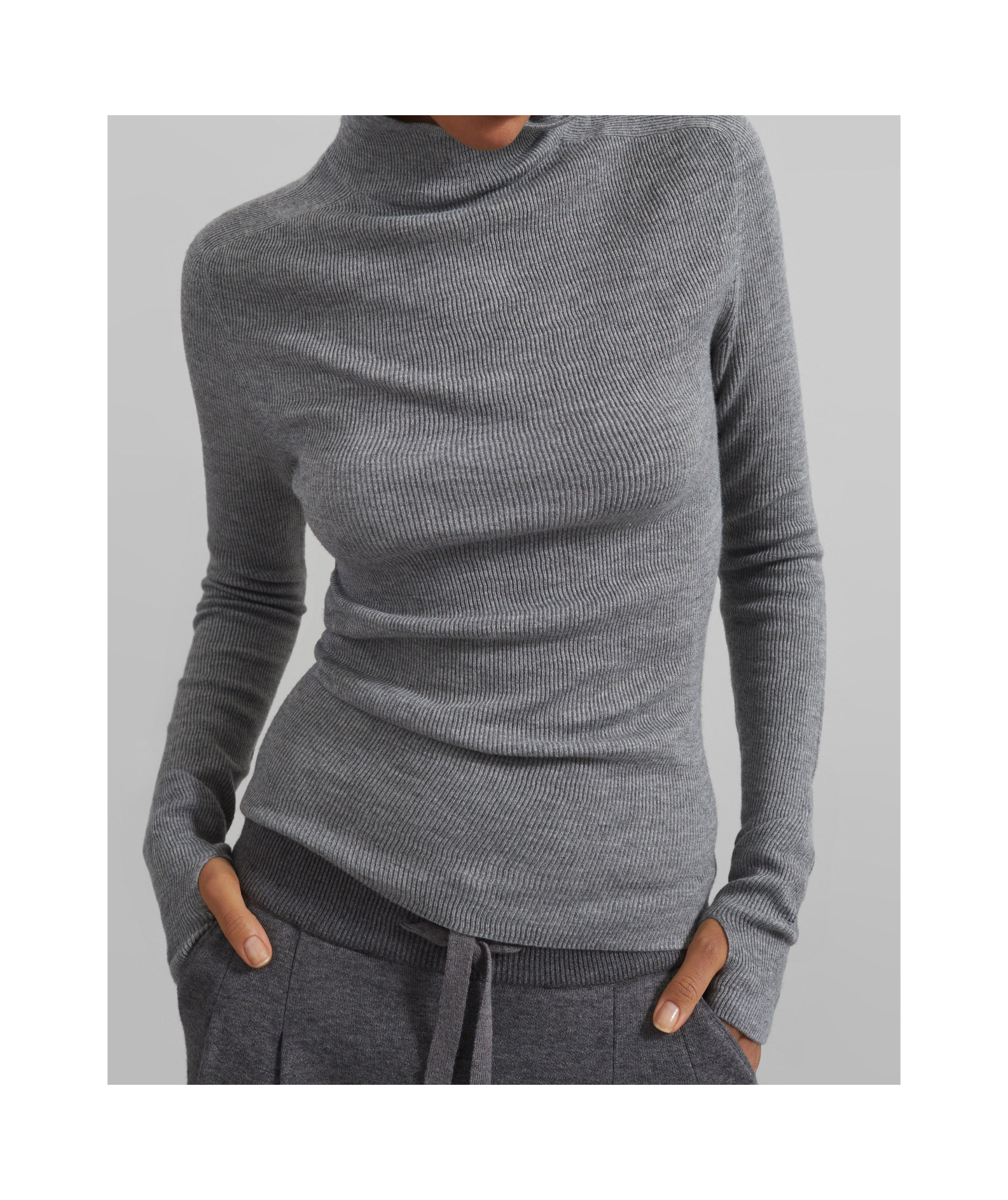 Shop The Frankie Shop Danae Hooded Knit Top - Grey