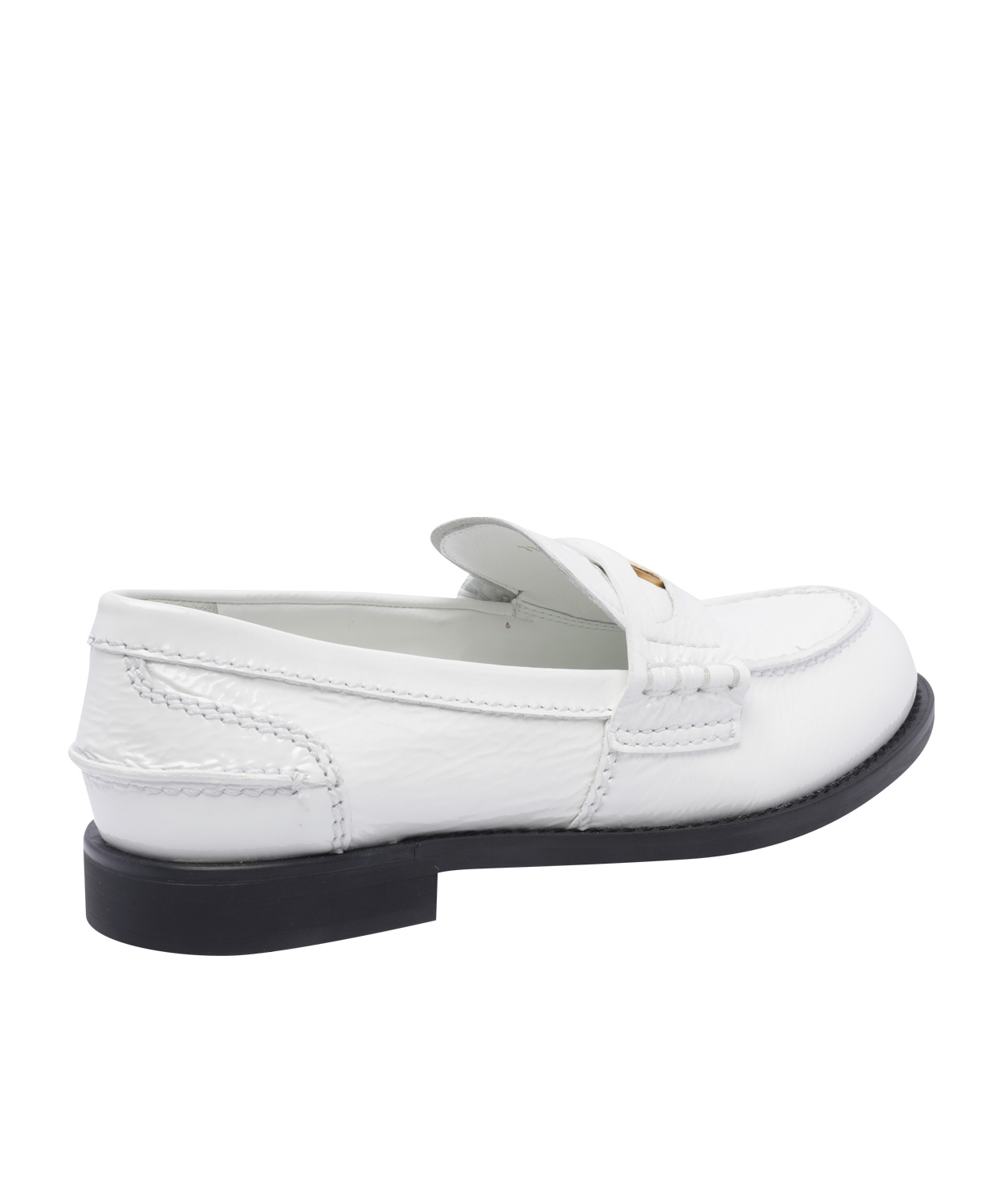 Miu Miu Patent Leather Penny Loafers In White