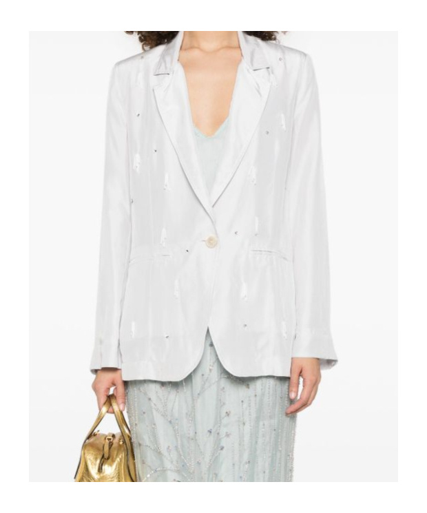 Forte Forte Embellished Double-breasted Silk Jacket With Button Detailing In White