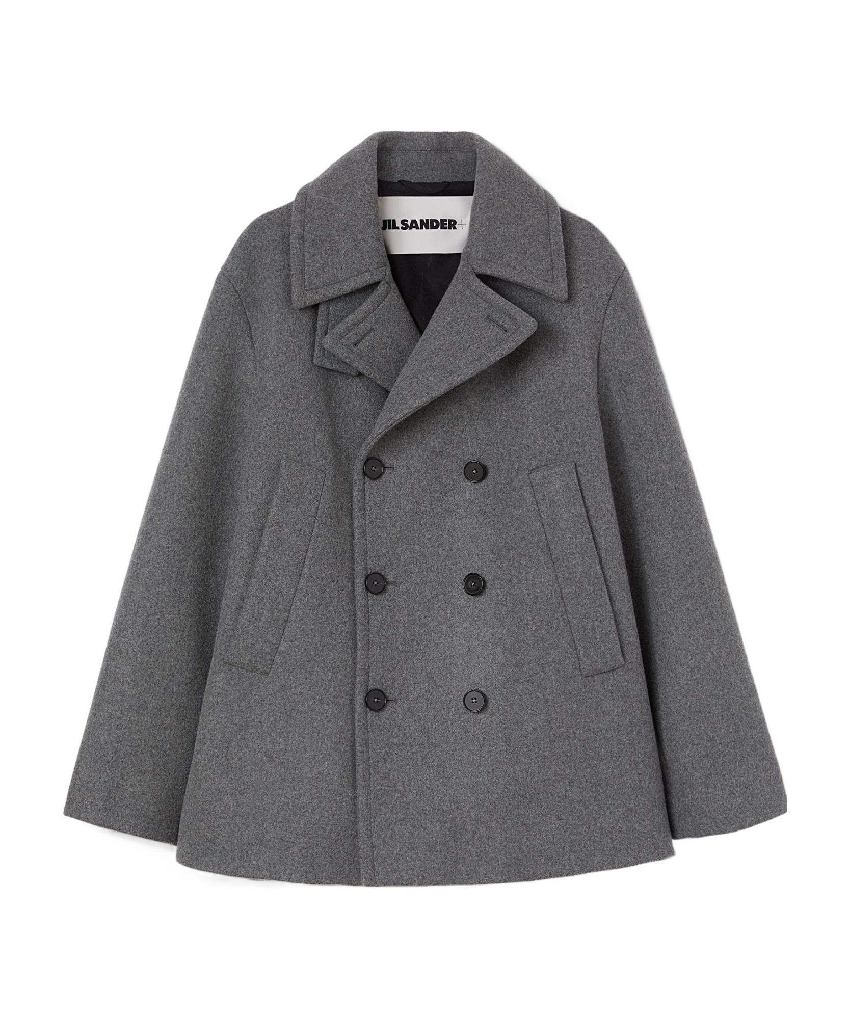 Jil Sander Men's Double-breasted Peacoat In Gray