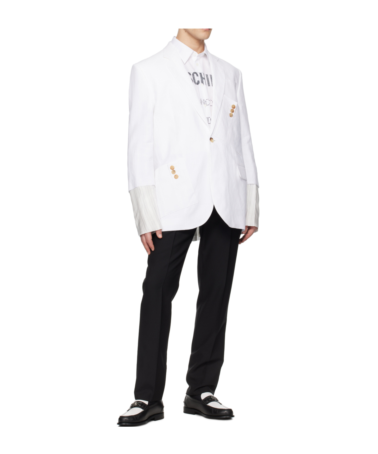 Moschino Cuff Details Blazer In White