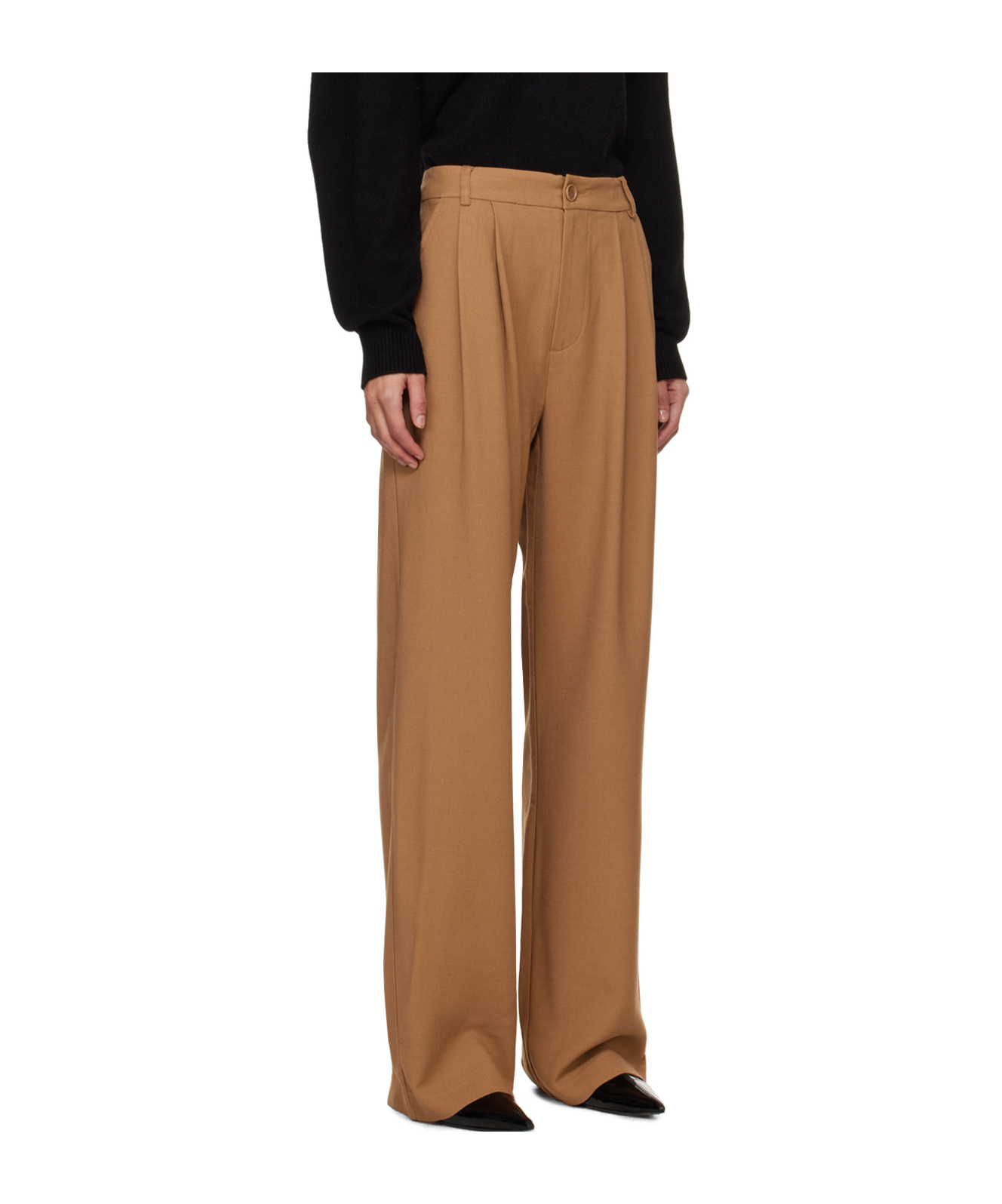 ANINE BING CARRIE PLEAT-DETAILING TAILORED TROUSERS