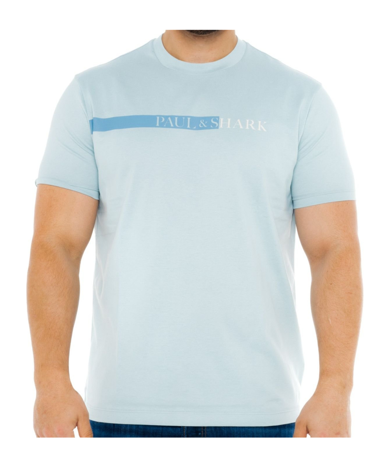 Paul & Shark Printed Crew Neck T-shirt In White