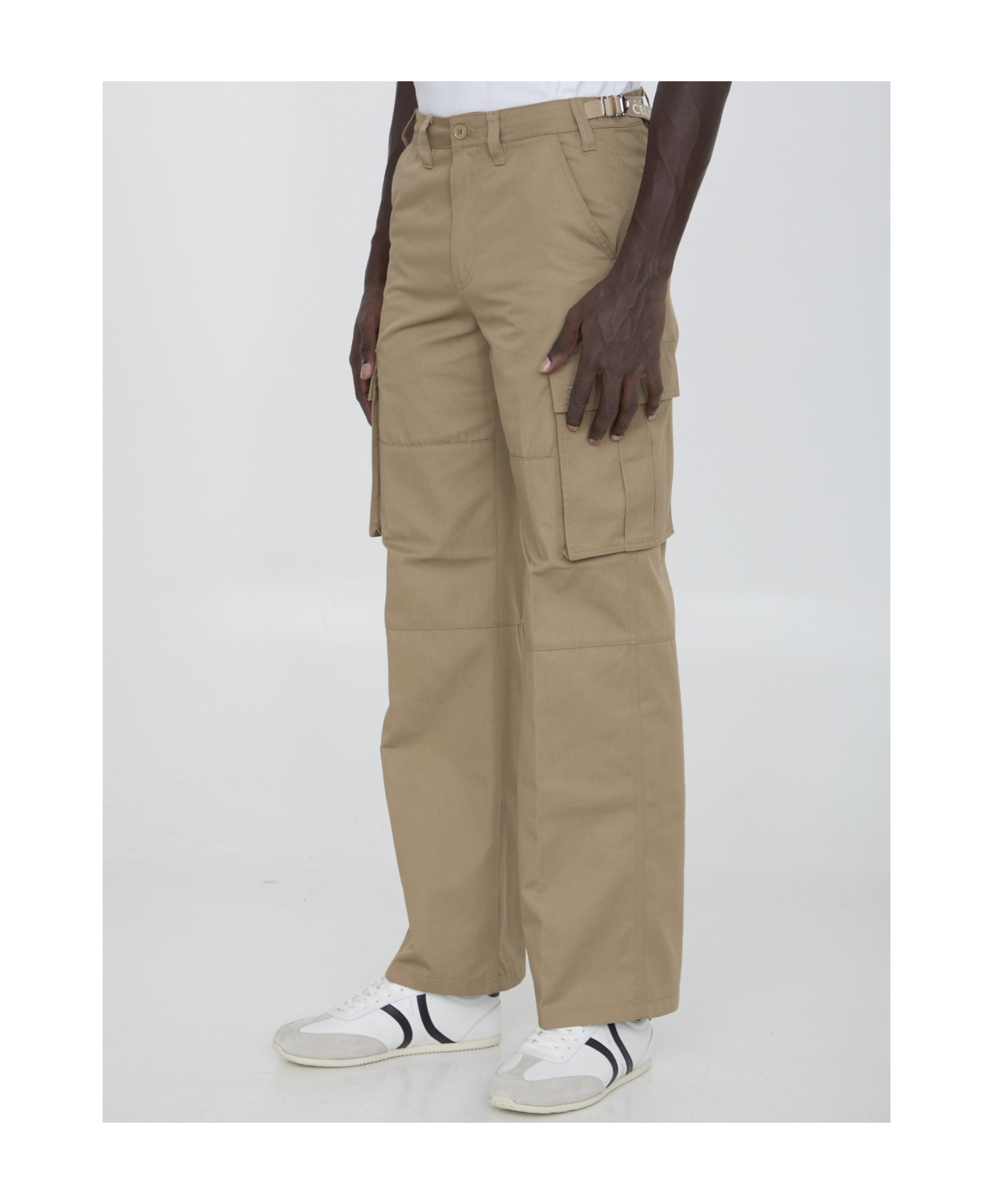 Celine Cotton Blend Cargo-trousers In Brown