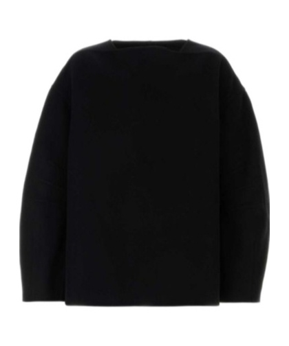 Jil Sander Black Crewneck Solid Sweater In Black