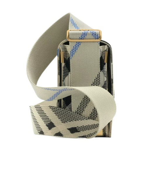 Burberry Trench Checked Crossbody Bag In Nude