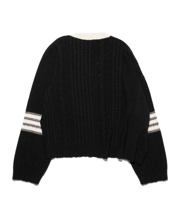 Enfants Riches Deprimes Asymmetrical Varsity V-neck Sweater