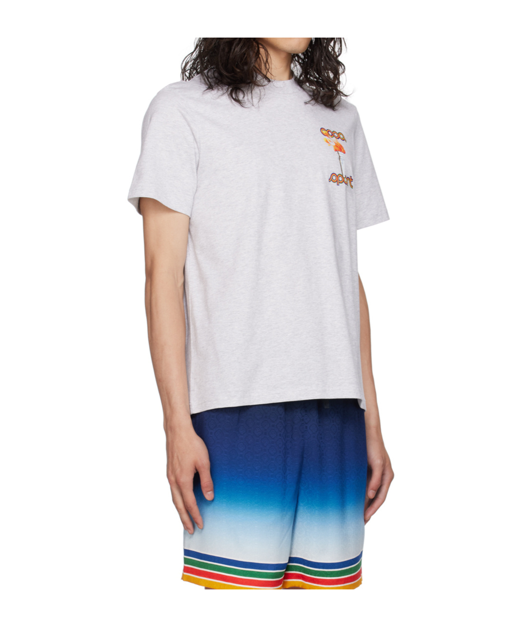 Casablanca La Flamme Du Sport Round-collar T-shirt In White