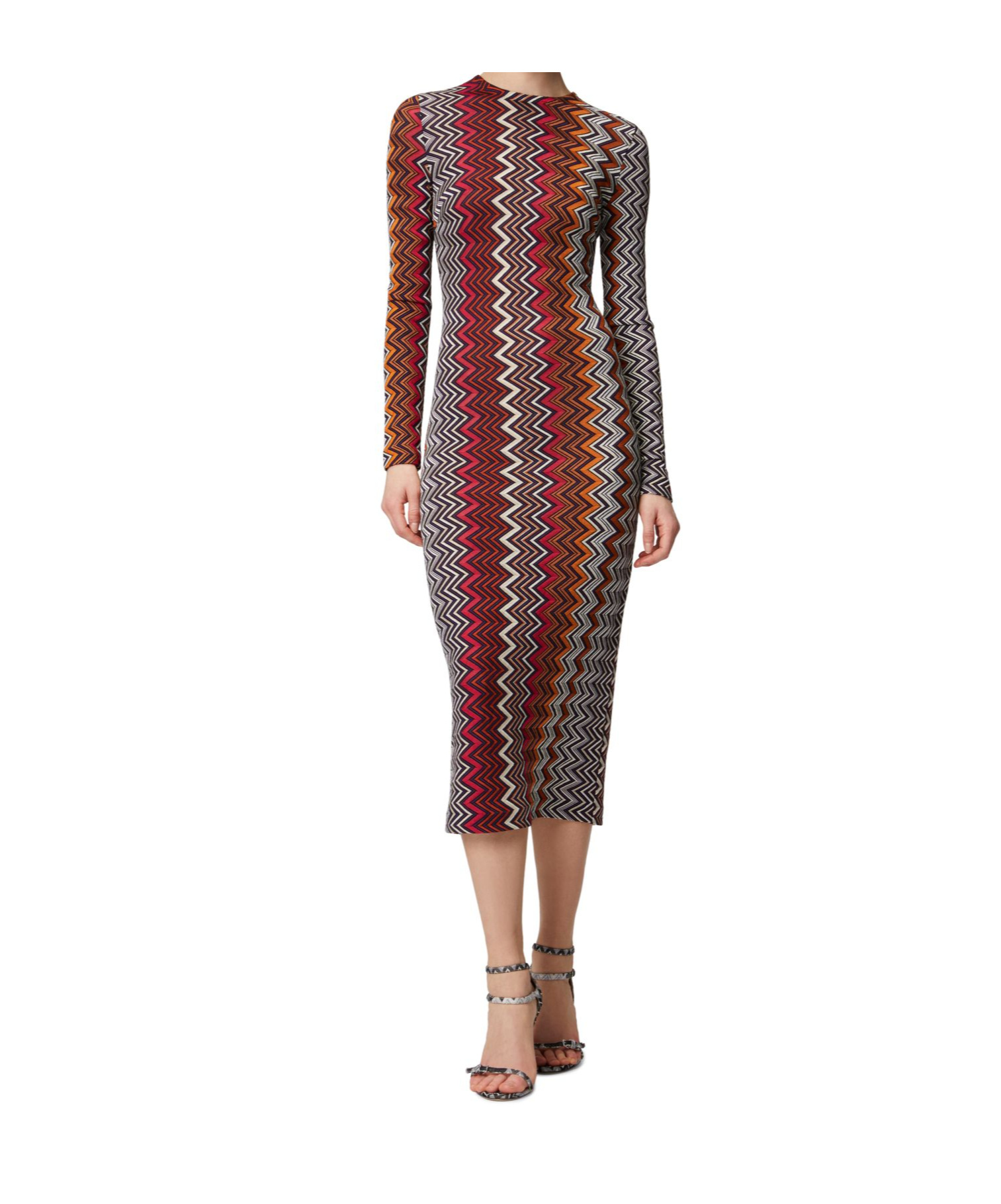 Shop Missoni Long Sleeve Dress In Multicolor