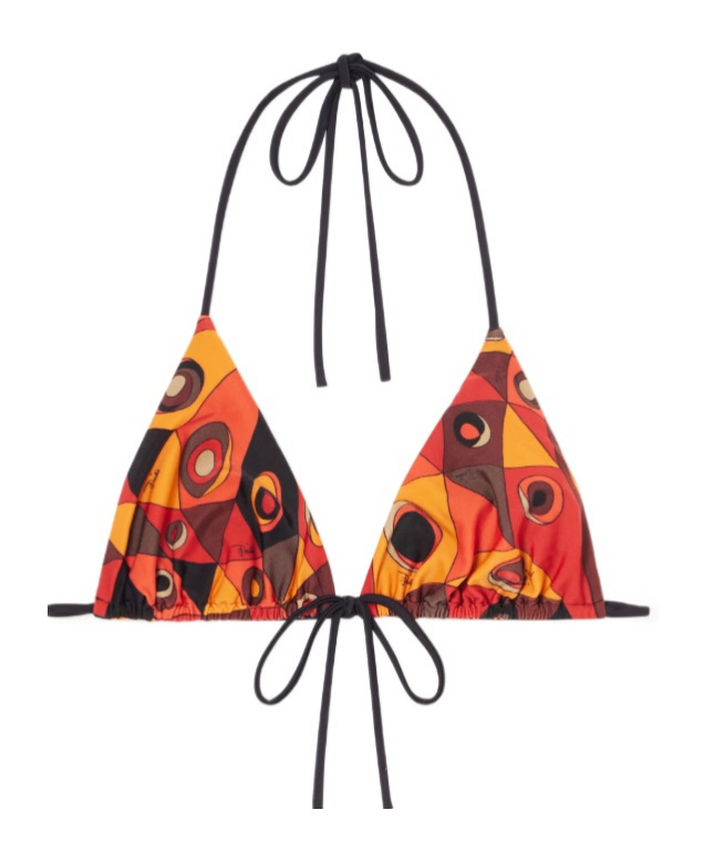 PUCCI PRINTED TRIANGLE BIKINI TOP