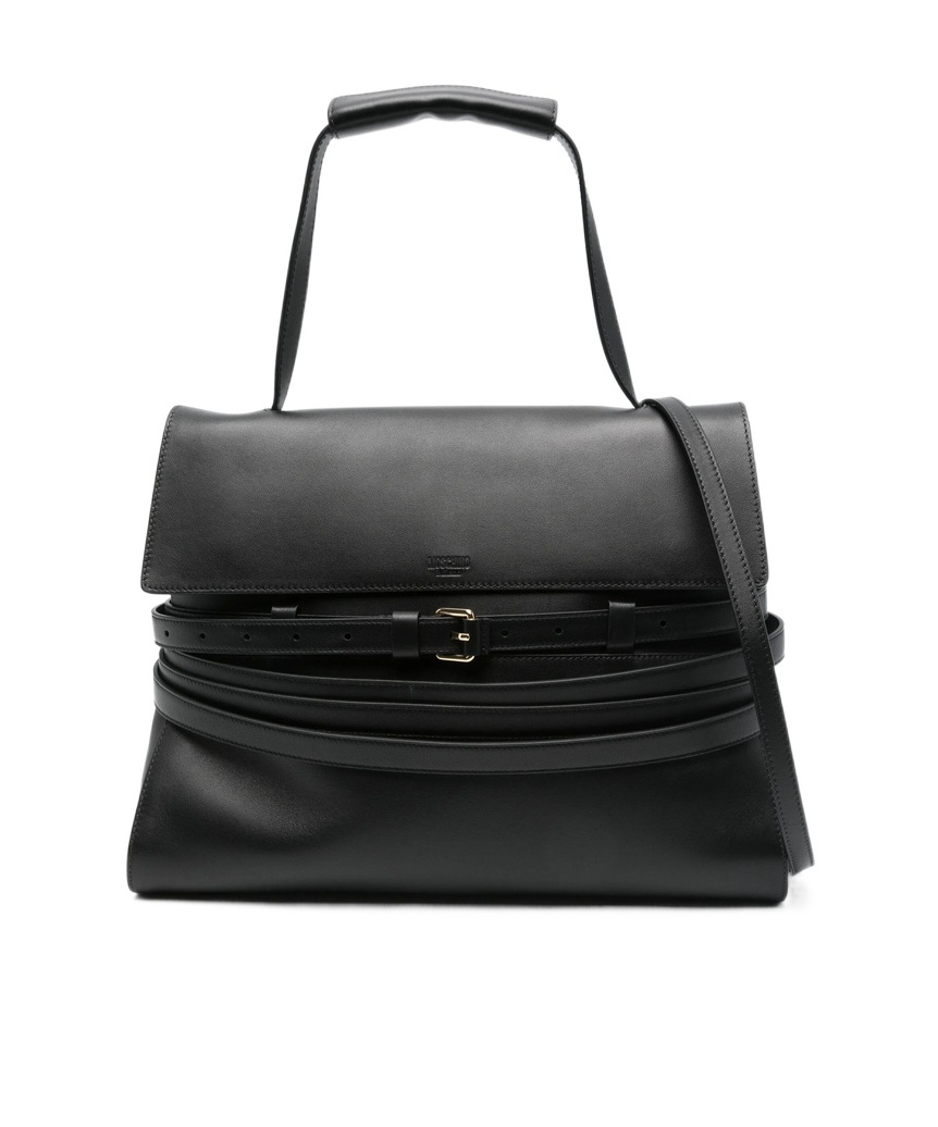 Moschino Women Tie Me Medium Shoulder Bag In Black