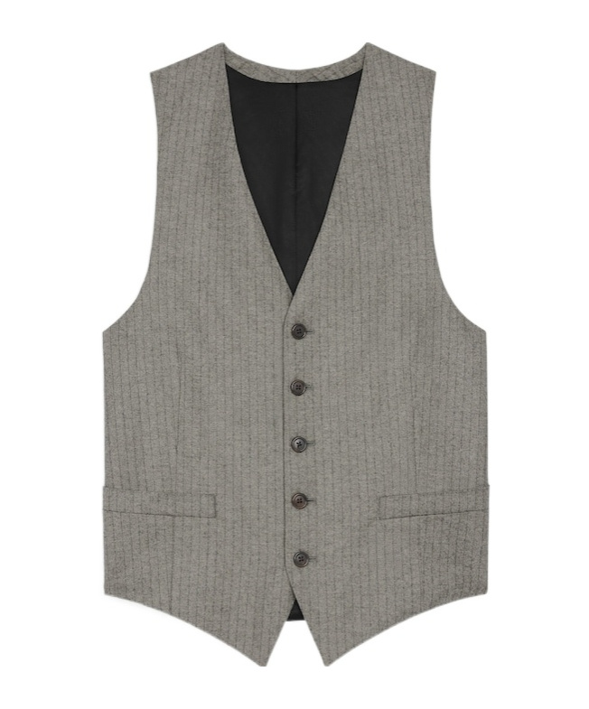 Celine Sleeveless Wool Vest In Gray