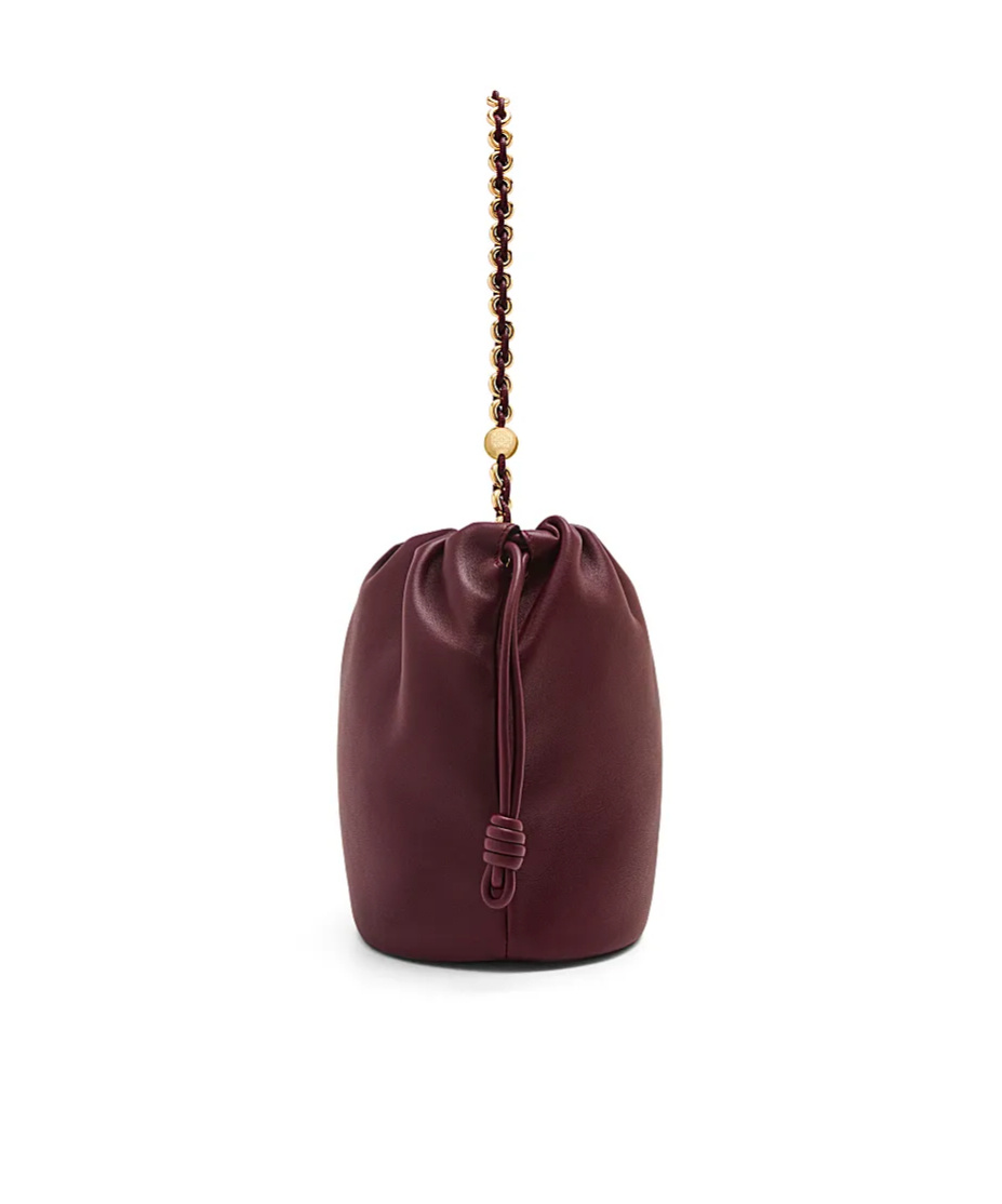 Shop Loewe Flamenco Purse Bucket Bag In Mellow Nappa Lambskin In Red