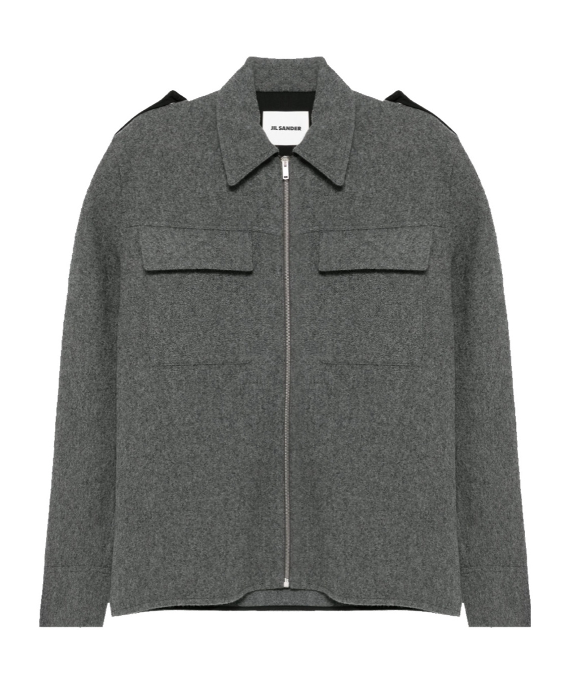 Jil Sander Structured Wool Shirt In Gray
