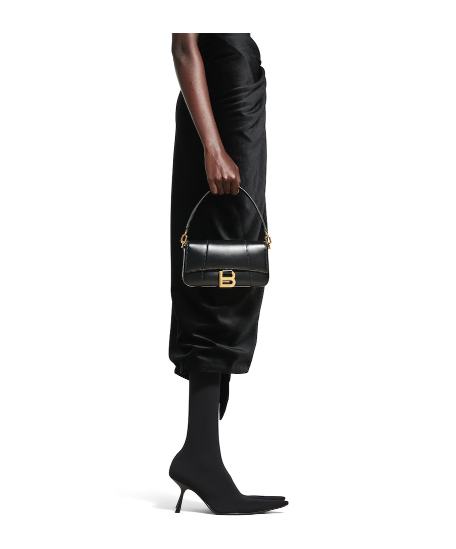 Balenciaga Hourglass Sling Small Shoulder Bag In Black