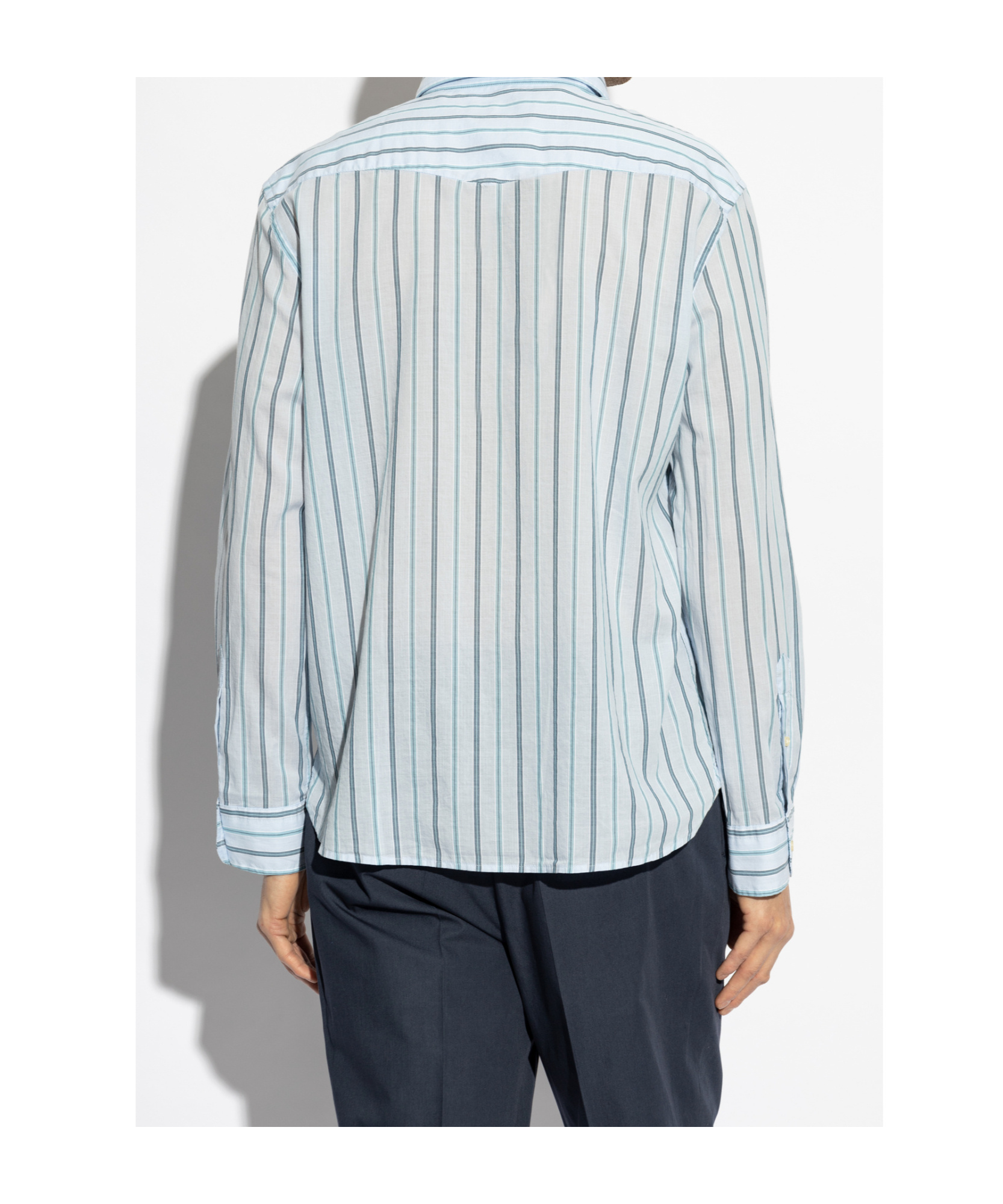 Shop Officine Generale Striped Shirt In White