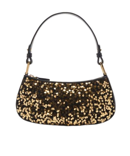 Coccinelle Merveille Sequined Shoulder Bag In Black