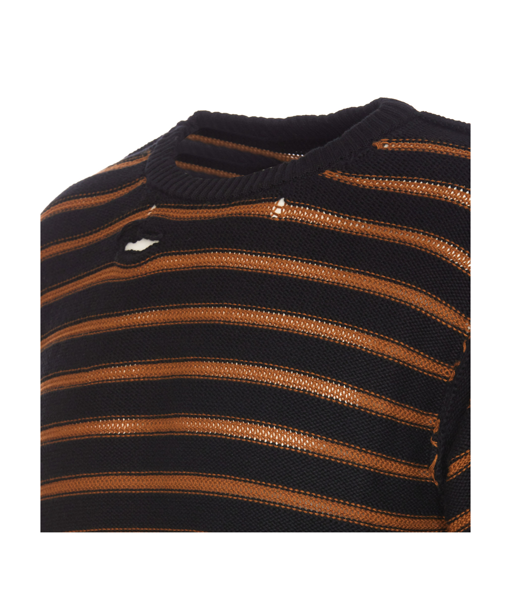 Mm6 Maison Margiela Stripe-pattern Jumper In Black