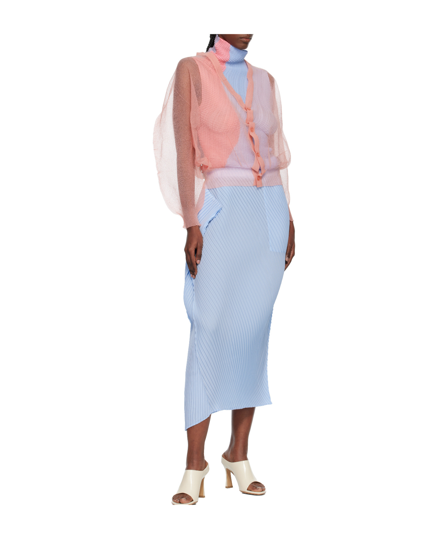 Issey Miyake Lightweight Knitted Nylon Cardigan In Orange