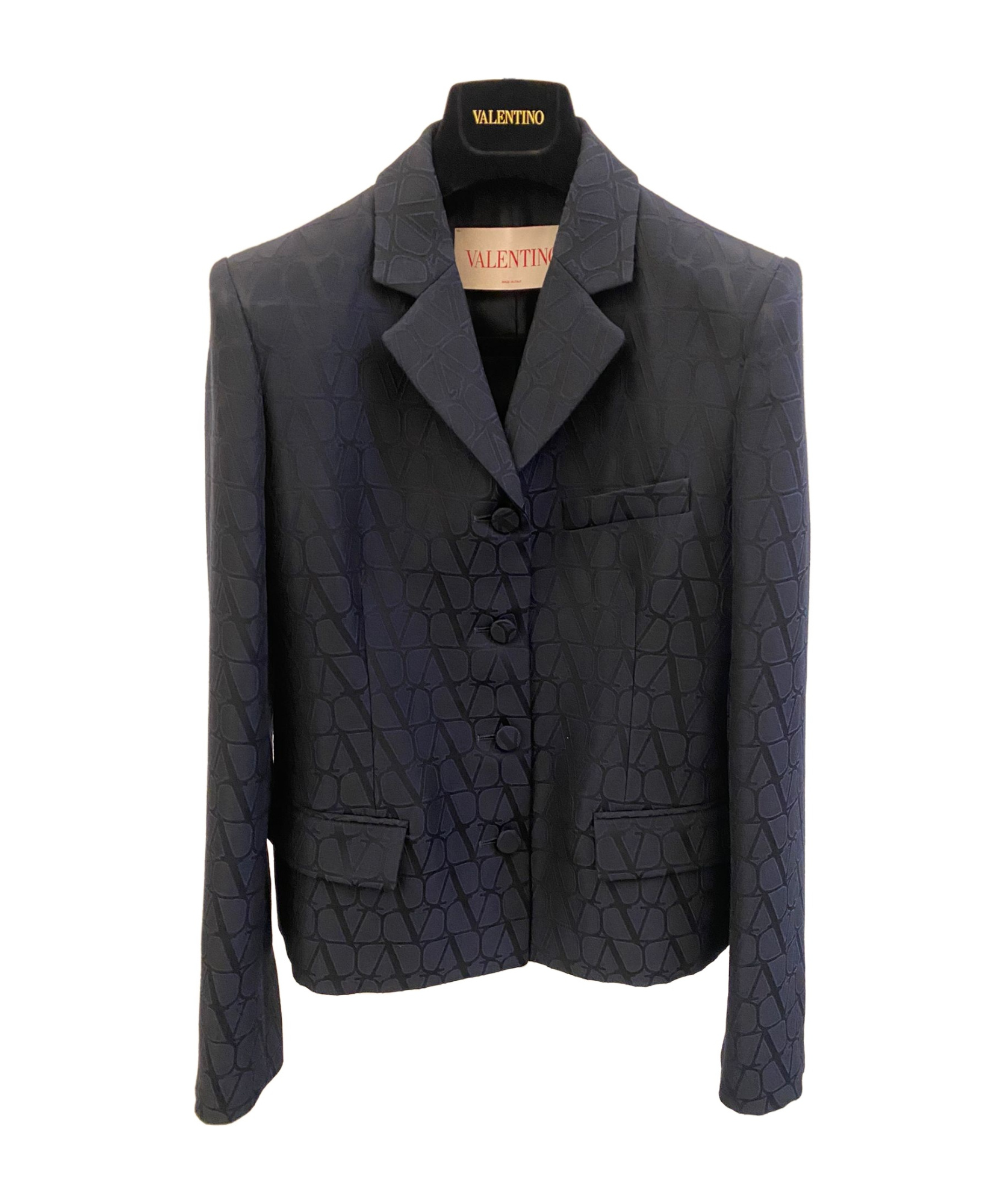Valentino Long-sleeved Suit Coat In Black