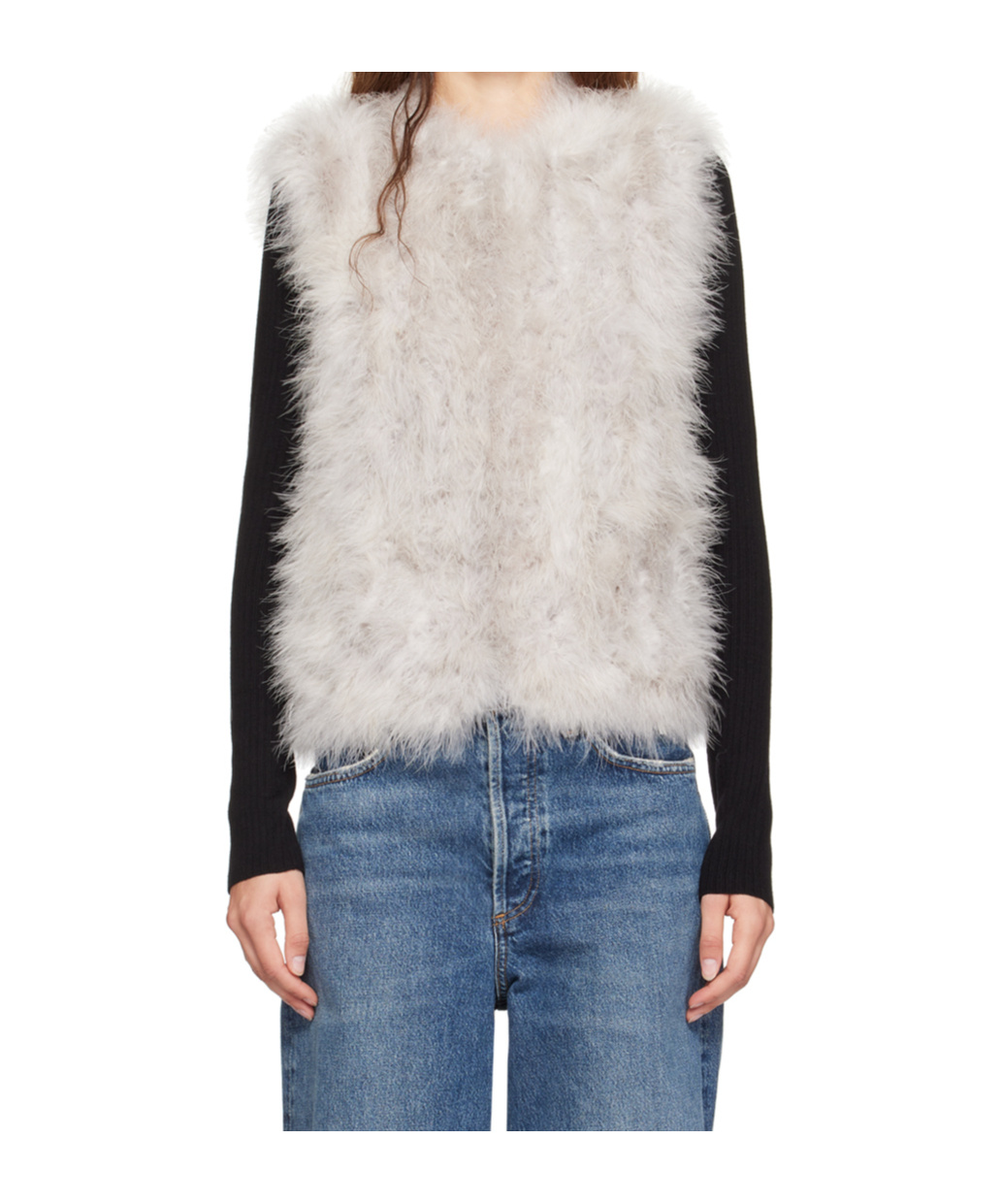 YVES SALOMON ROUND-NECK VEST