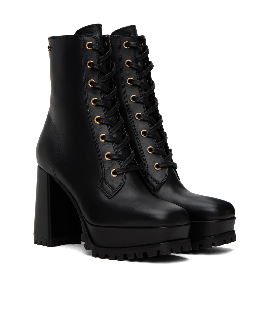GIANVITO ROSSI SQUARE-TOED STRAP-UP SHORT BOOTS