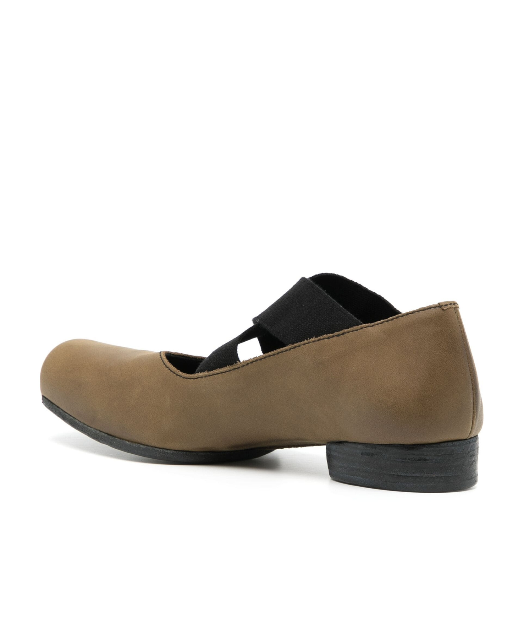 Shop Uma Wang Square Toe Cross-strap Ballet Shoes In Brown