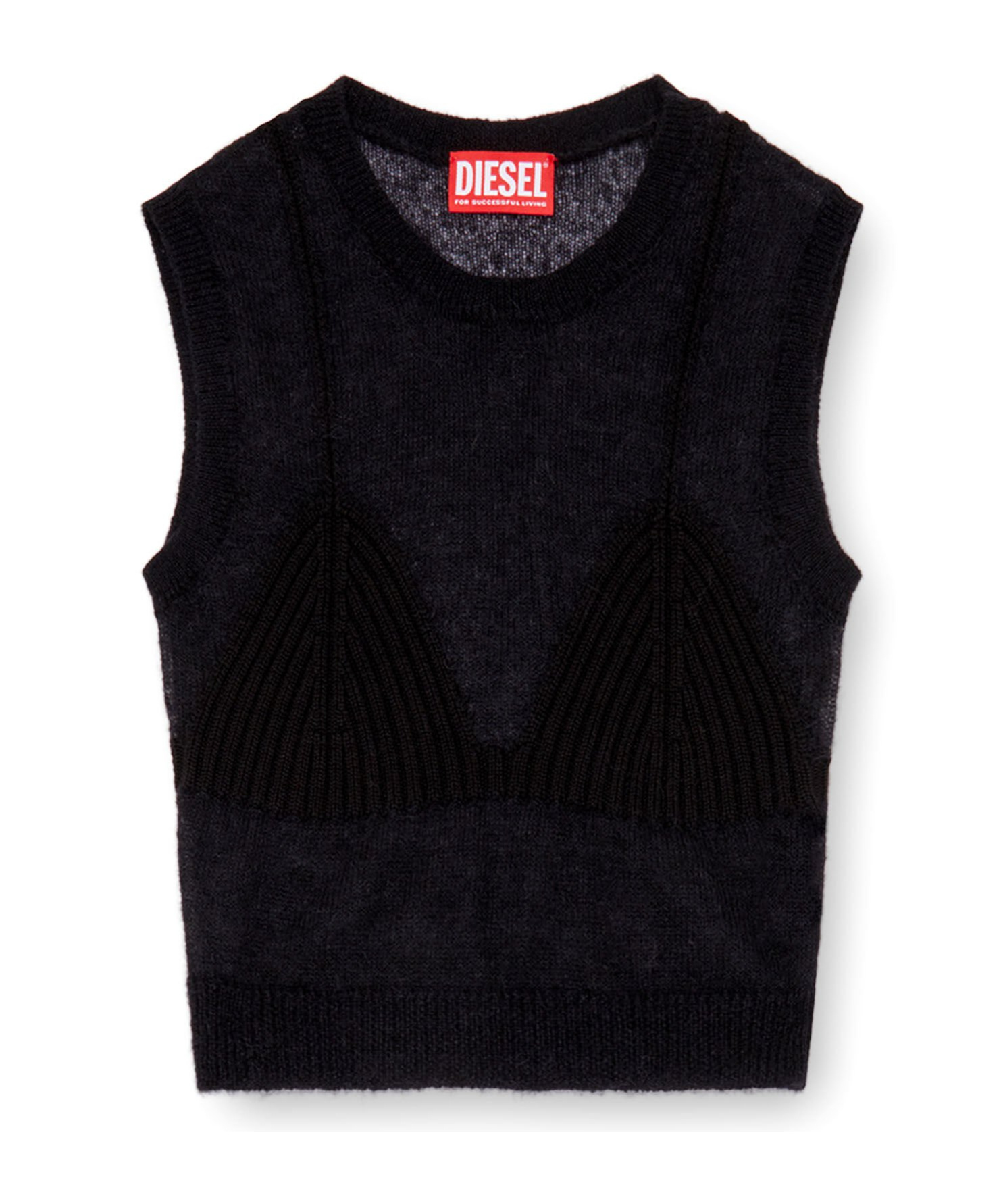 Diesel M-argarin Knitted Top In Black