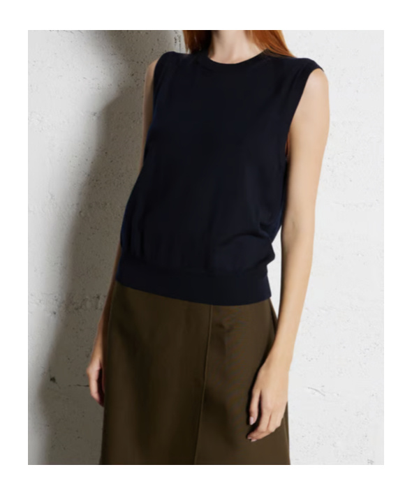 Soeur Sleeveless Round Neck Sweater In Black