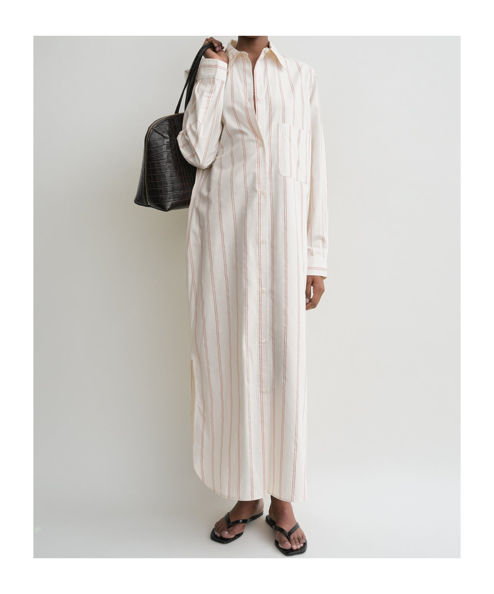 Totême Striped Tunic Dress In White