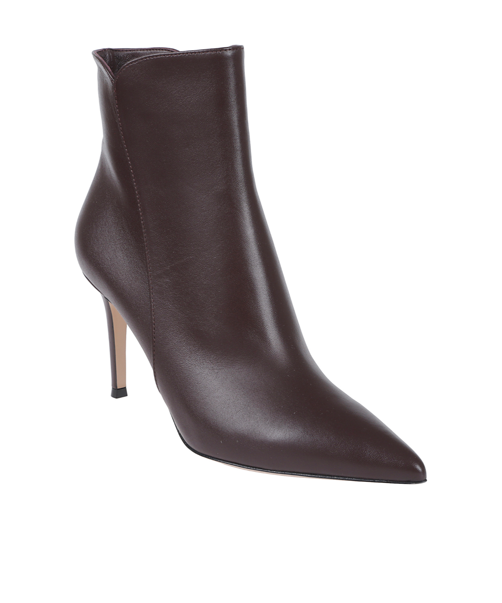 Gianvito Rossi 'levy' 85 Ankle Boot In Brown Nappa Leather In Brown