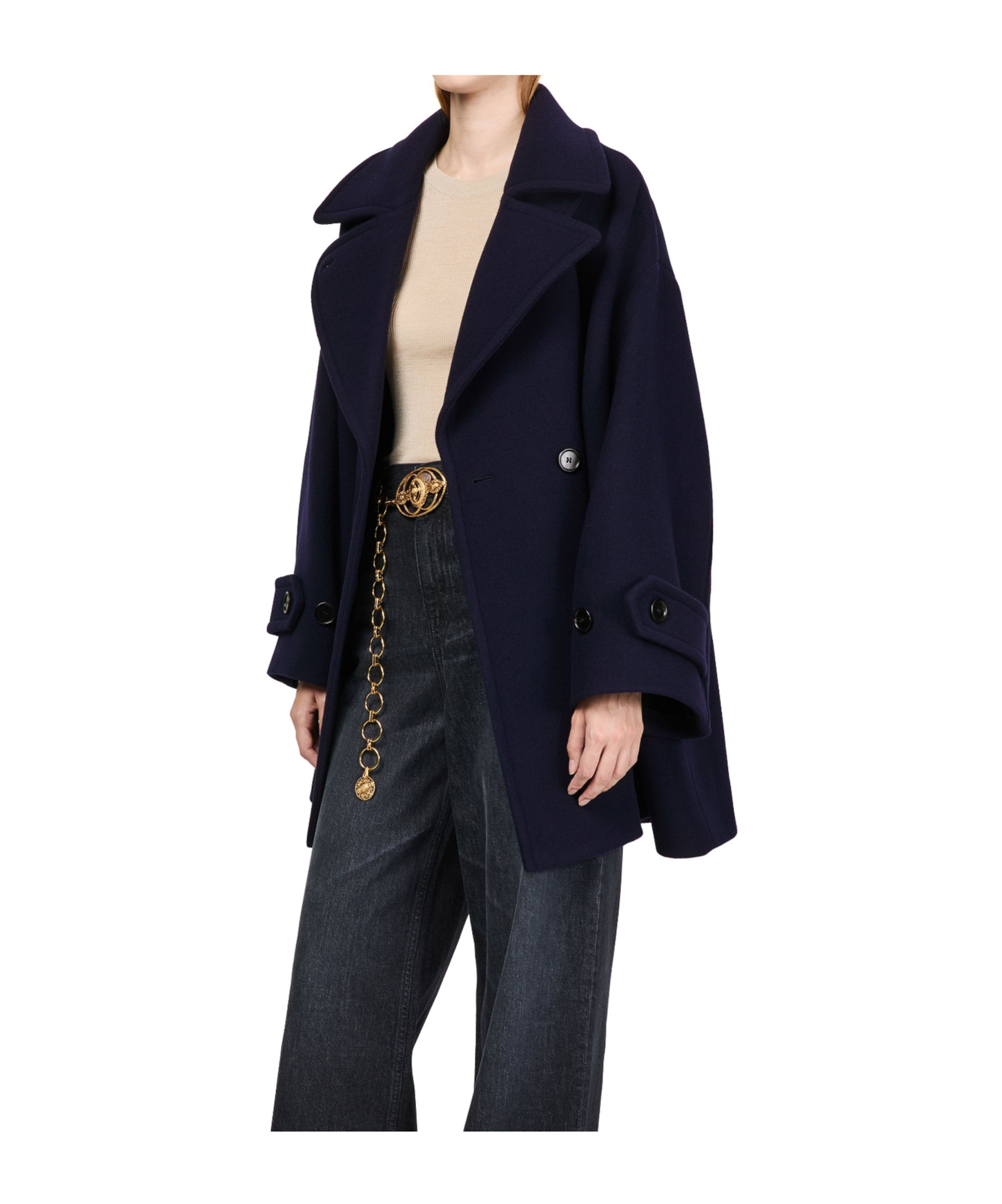 Chloé Chloe Double-breasted Wool-blend Jacket In Black