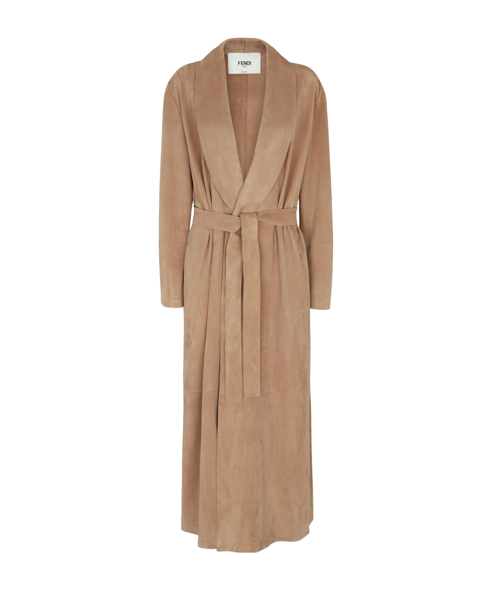 Fendi Leather Coat In Nude