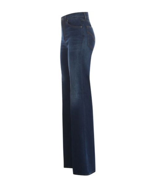 Dondup Logo-patch Wide-leg Denim Jeans In Blue