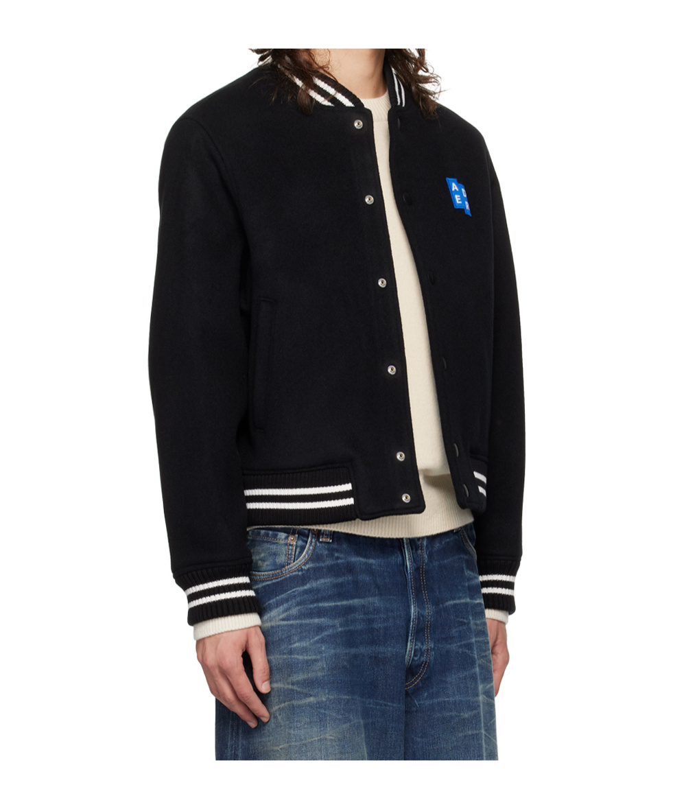 Ader Error Significant Collection Trs Tag Logo Baseball Cotton Clothing In Black