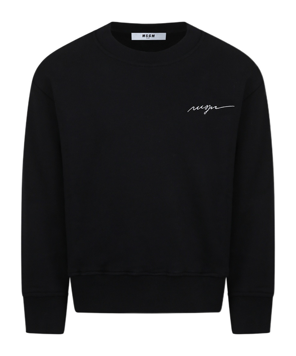 Msgm Round-neck Sweatshirt In Black