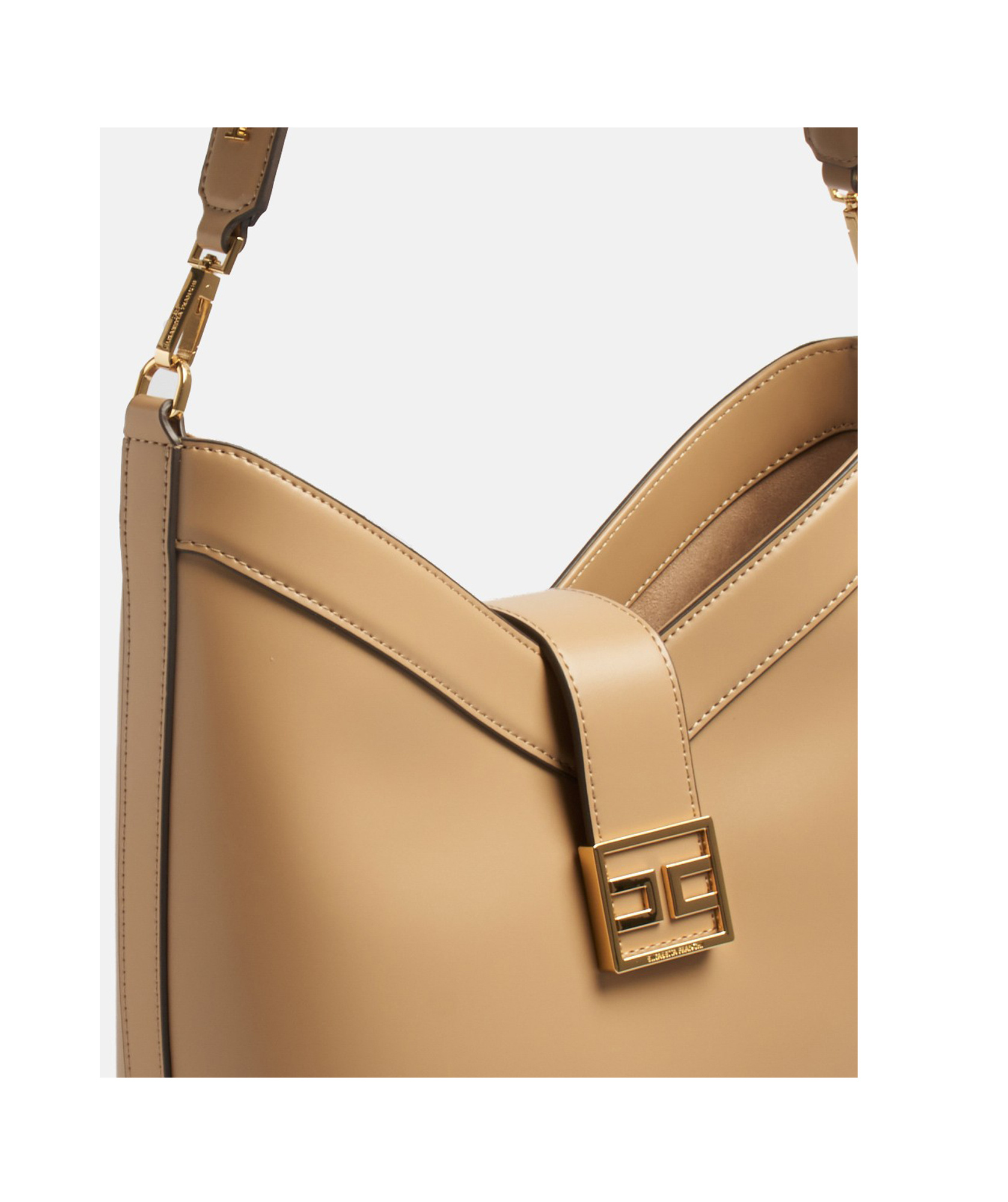 ELISABETTA FRANCHI LOGO-BUCKLE SHOULDER BAG