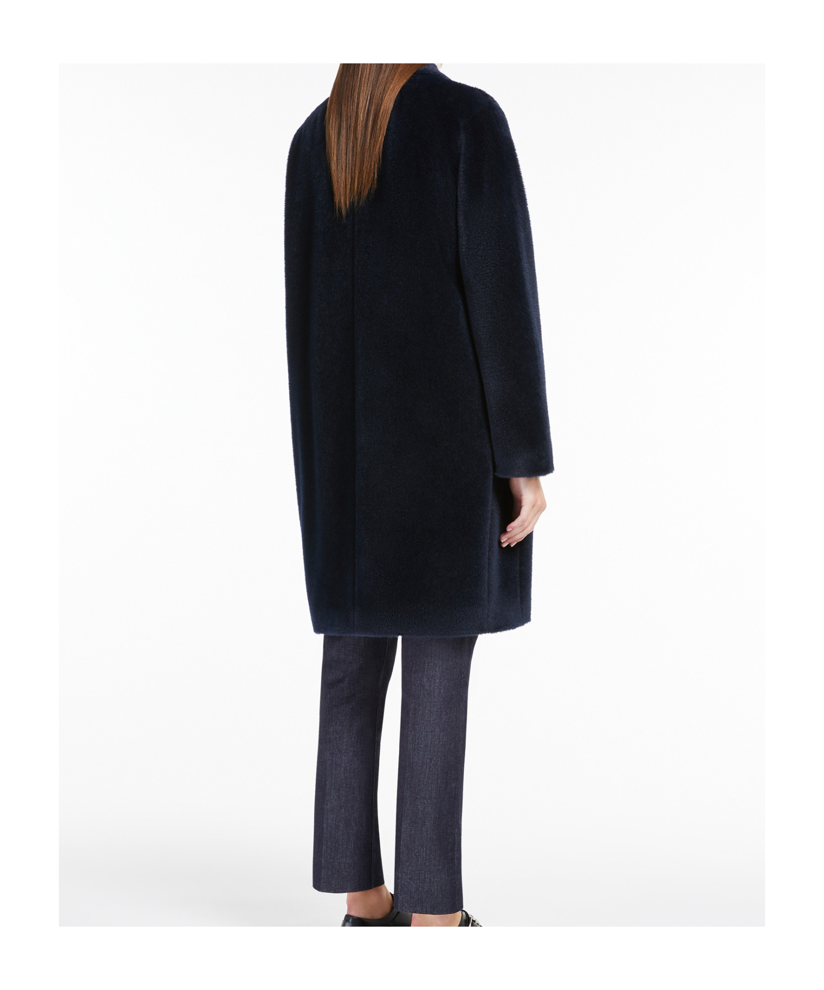 Shop Max Mara 's Double-breasted Long-sleeved Coat In Black