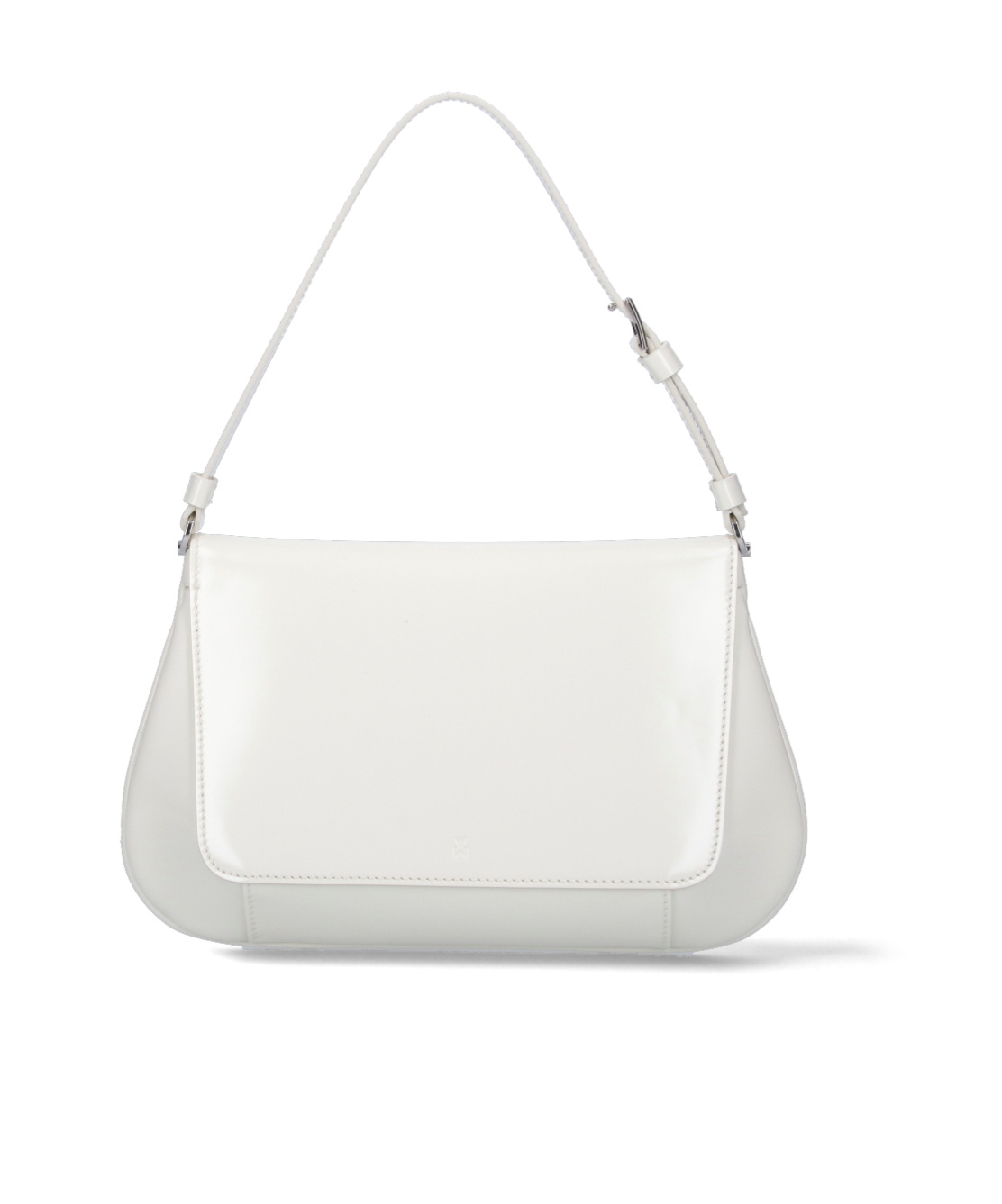 Amina Muaddi Women Black Leather Ami Shoulder Bag In White