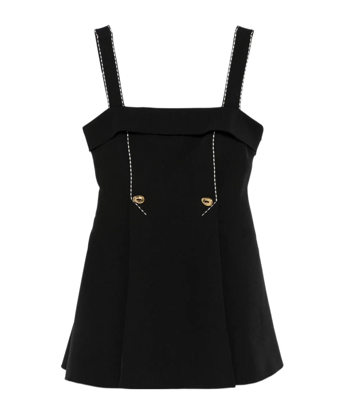 Shop Stine Goya Crepe Mini Dress In Black