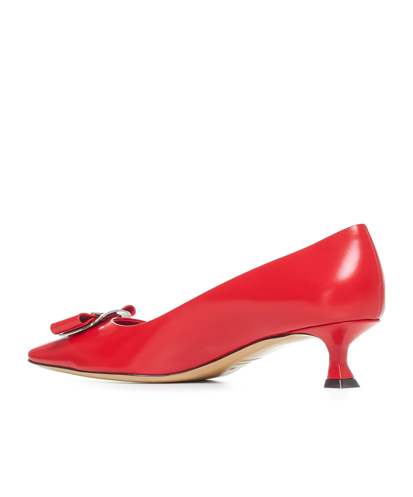 Ferragamo Vara Low-heeled Shoes In Red