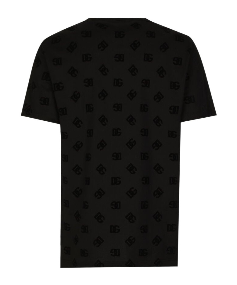 Dolce & Gabbana T-shirt All-over Flocked In Black