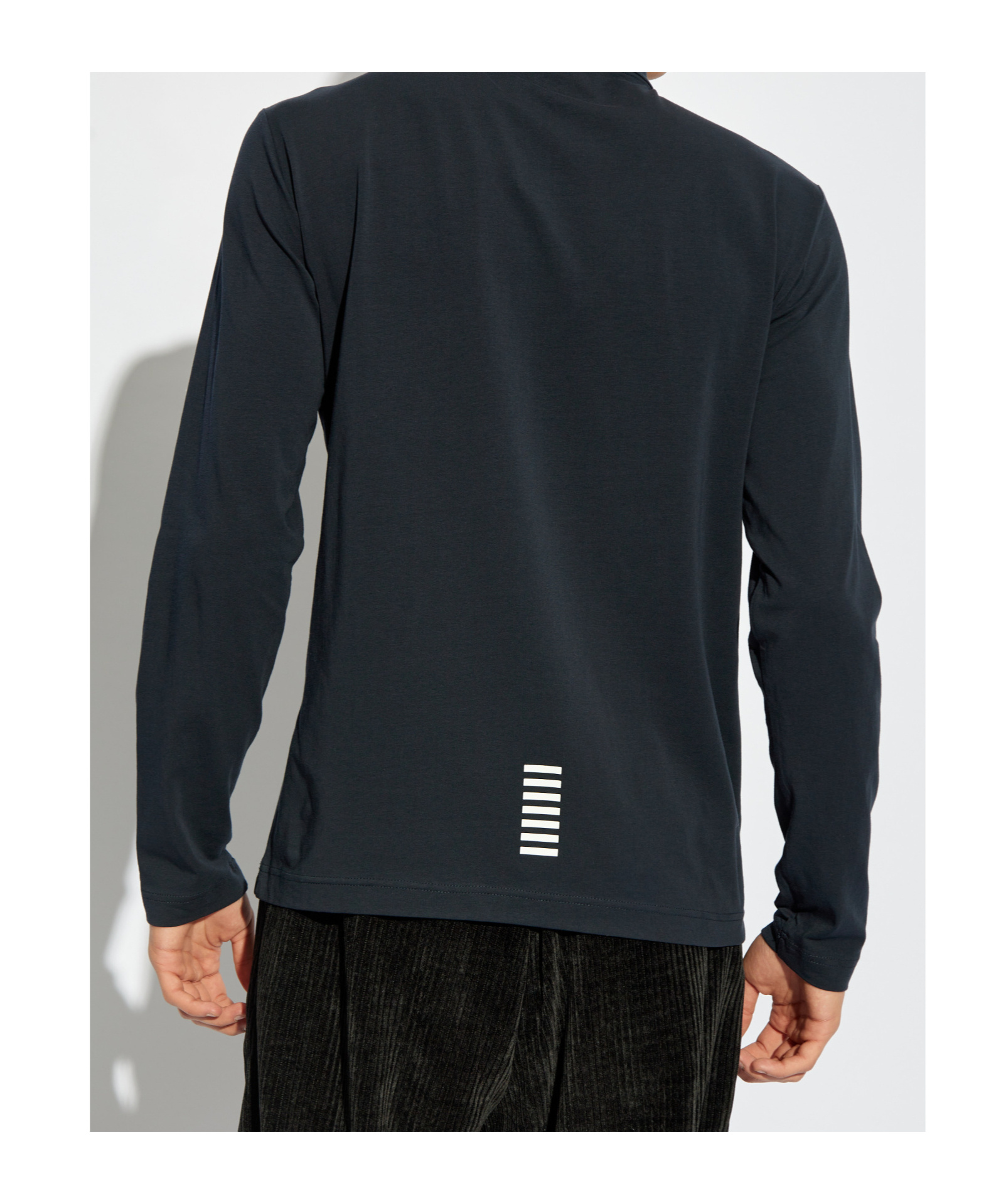 Ea7 Logo-print Cotton Polo Shirt In Black