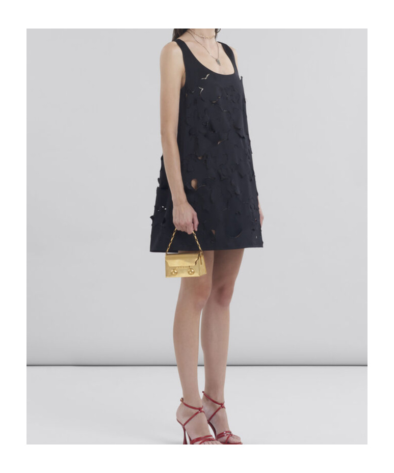 Marni Textured-finish Mini Dress In Black
