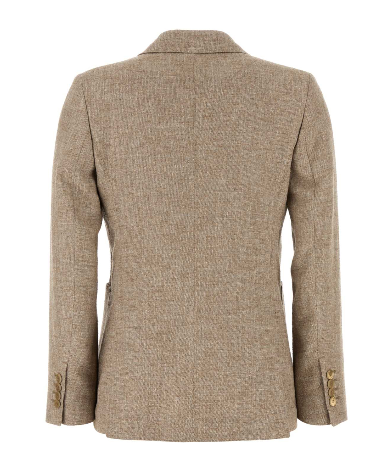 Max Mara Lapel Long-sleeved Suit Coat In Nude